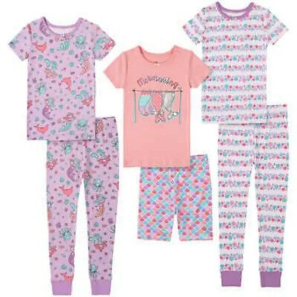 Kids Headquarters Kids' 6-piece Cotton PJ Set, Mermaid